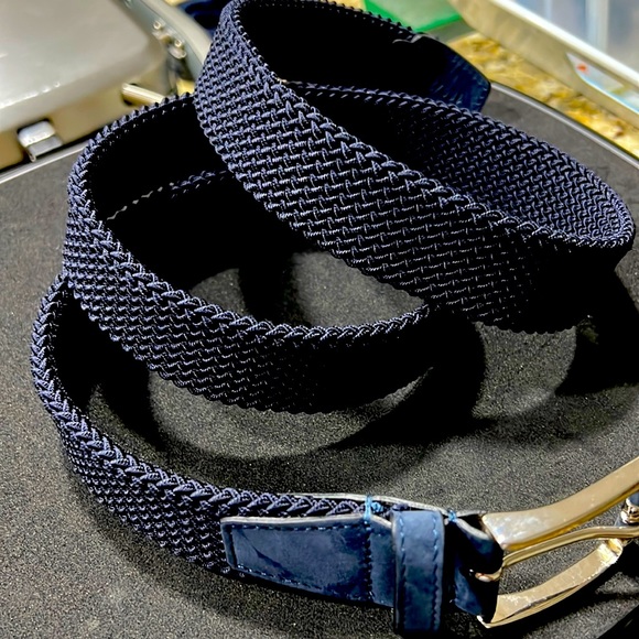 Men’s Leather/Suede Navy Blue Pepi Bertini Belt - Picture 1 of 6